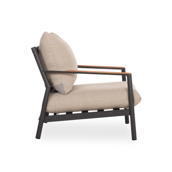 Σαλόνι Αλουμινίου με Σχοινί Γκρι Σετ 4 τεμαχίων