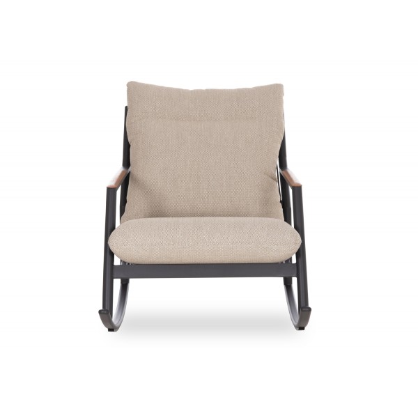 Κουνιστή Πολυθρόνα Αλουμινίου Γκρι 