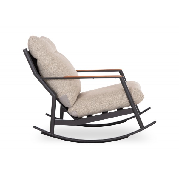 Κουνιστή Πολυθρόνα Αλουμινίου Γκρι 