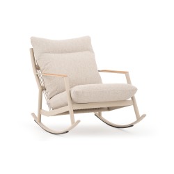 Κουνιστή Πολυθρόνα Αλουμινίου Κρεμ