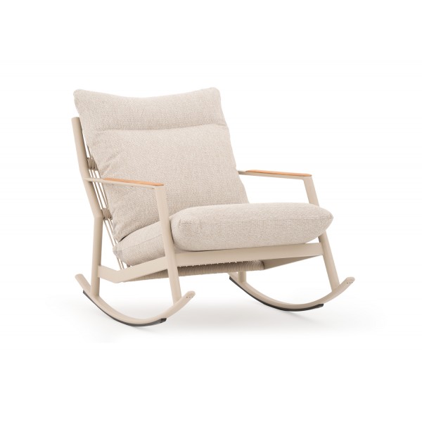 Κουνιστή Πολυθρόνα Αλουμινίου Κρεμ