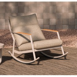 Κουνιστή Πολυθρόνα Αλουμινίου Κρεμ