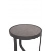Side Table Αλουμινίου Γκρι με Πλάκα από Πυριτική Πέτρα.