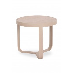 Side Table Αλουμινίου Κρεμ με Πλάκα από Πυριτική Πέτρα.
