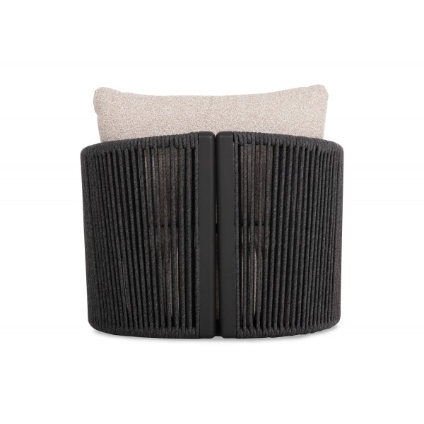 Daybed Γκρι Αλουμινίου με Σχοινί και Ξύλο Teak