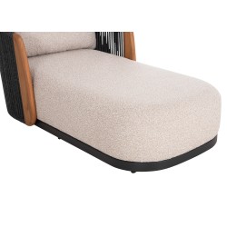 Daybed Γκρι Αλουμινίου με Σχοινί και Ξύλο Teak