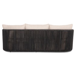 Καναπές Γκρι Αλουμινίου  3 Θέσεων με Σχοινί και Ξύλο Teak