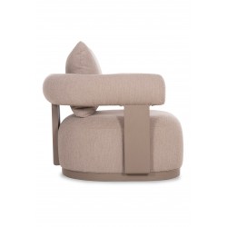 Περιστρεφόμενη Μπεζ Πολυθρόνα Αλουμινίου