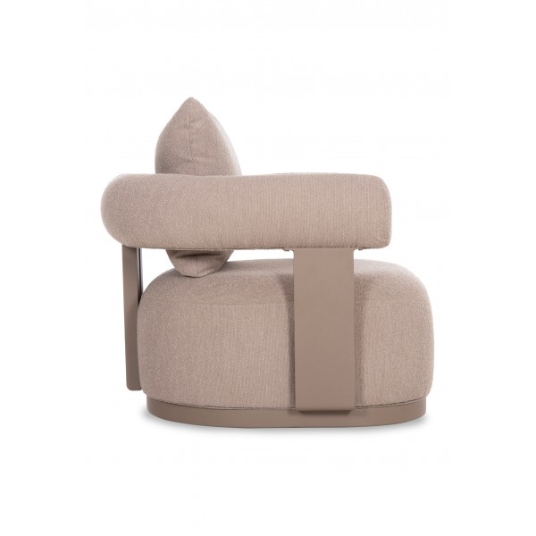 Περιστρεφόμενη Μπεζ Πολυθρόνα Αλουμινίου