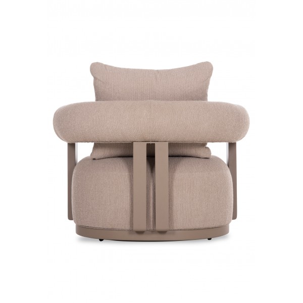 Περιστρεφόμενη Μπεζ Πολυθρόνα Αλουμινίου