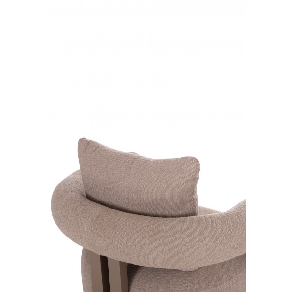 Περιστρεφόμενη Μπεζ Πολυθρόνα Αλουμινίου