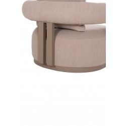 Περιστρεφόμενη Μπεζ Πολυθρόνα Αλουμινίου