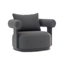 Περιστρεφόμενη Γκρι Πολυθρόνα Αλουμινίου