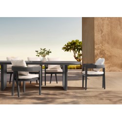 Γκρι Οβάλ Τραπέζι Αλουμινίου