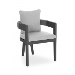 Γκρι Καρέκλα με Πολυεστερικό Σχοινί και Μαξιλάρι