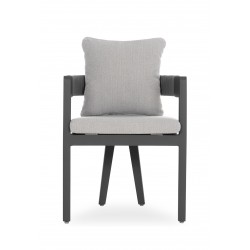 Γκρι Καρέκλα με Πολυεστερικό Σχοινί και Μαξιλάρι