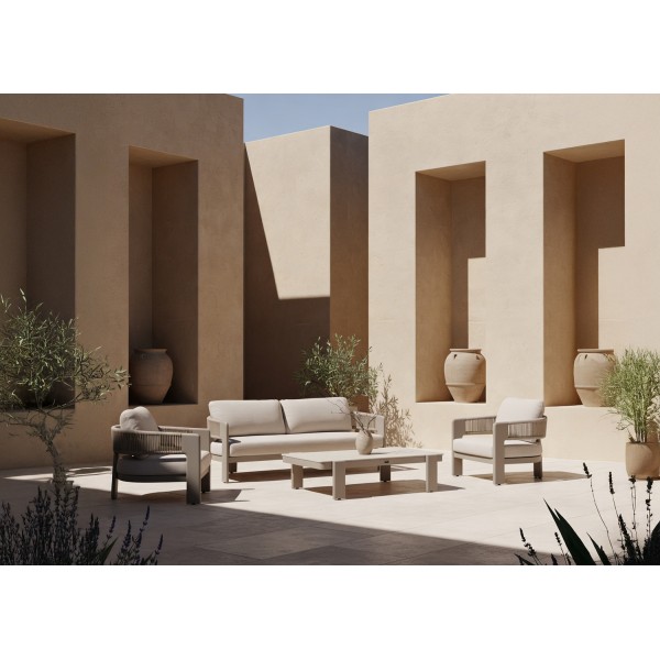 Μπεζ Σαλόνι Αλουμινίου με Σχοινί Σετ 4 τεμαχίων Μπεζ Σαλόνι Αλουμινίου με Σχοινί Σετ 4 τεμαχίων