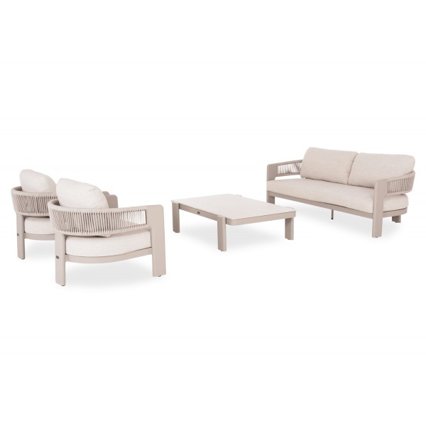 Μπεζ Σαλόνι Αλουμινίου με Σχοινί Σετ 4 τεμαχίων Μπεζ Σαλόνι Αλουμινίου με Σχοινί Σετ 4 τεμαχίων