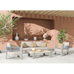 Μπεζ Σαλόνι Αλουμινίου με Σχοινί Σετ 4 τεμαχίων