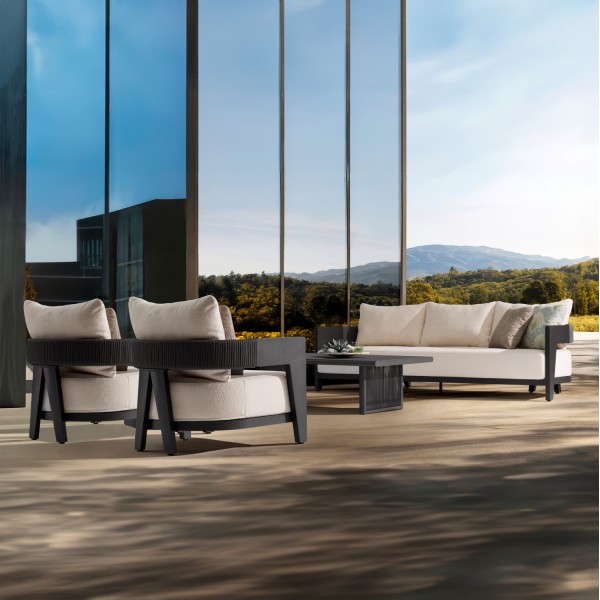 Γκρι Σαλόνι Αλουμινίου με Σχοινί Σετ 4 τεμαχίων