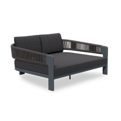 Γκρι Daybed Αλουμινίου με Σχοινί και Γκρι Μαξιλάρια
