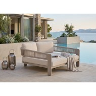 Κρεμ Daybed Αλουμινίου με Σχοινί και Μπεζ Μαξιλάρια
