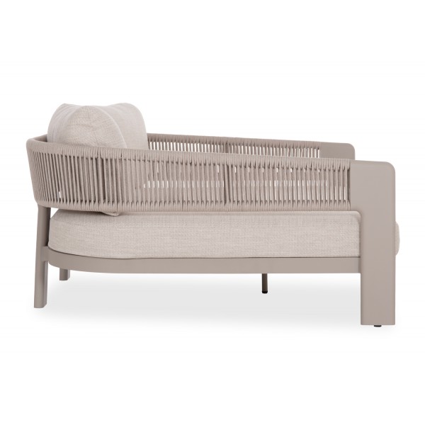 Κρεμ Daybed Αλουμινίου με Σχοινί και Μπεζ Μαξιλάρια