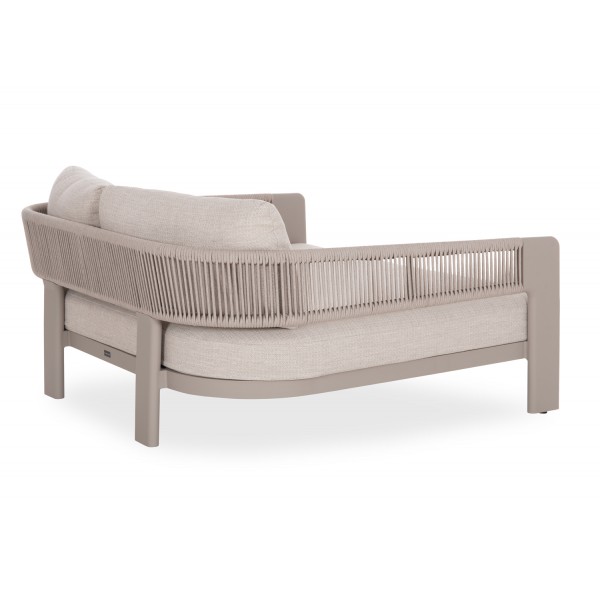 Κρεμ Daybed Αλουμινίου με Σχοινί και Μπεζ Μαξιλάρια