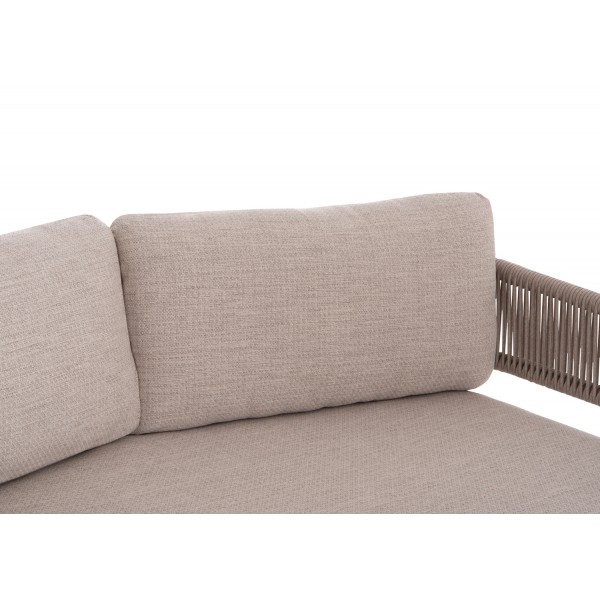 Κρεμ Daybed Αλουμινίου με Σχοινί και Μπεζ Μαξιλάρια