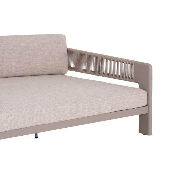 Κρεμ Daybed Αλουμινίου με Σχοινί και Μπεζ Μαξιλάρια
