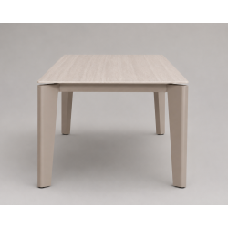 Κρεμ Τραπέζι Αλουμινίου με Sintered Stone Top