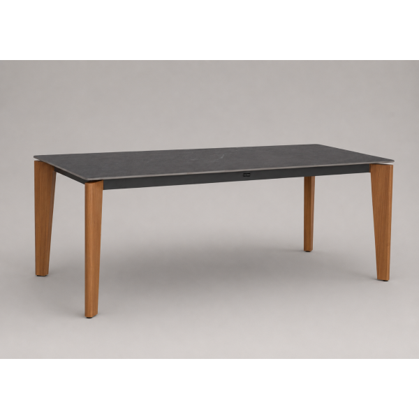 Γκρι Τραπέζι Αλουμινίουμε εφέ ξύλου και Sintered Stone Top