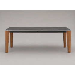 Γκρι Τραπέζι Αλουμινίουμε εφέ ξύλου και Sintered Stone Top
