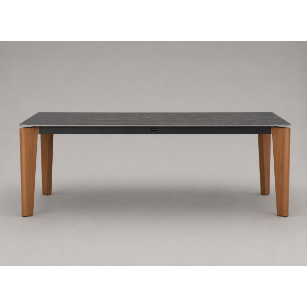 Γκρι Τραπέζι Αλουμινίουμε εφέ ξύλου και Sintered Stone Top