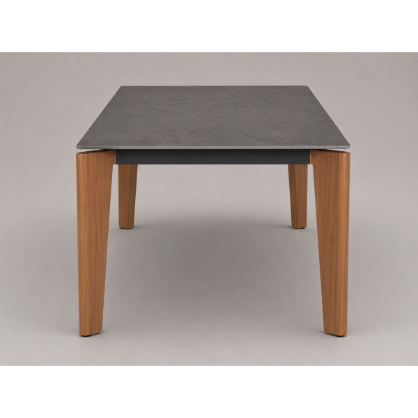 Γκρι Τραπέζι Αλουμινίουμε εφέ ξύλου και Sintered Stone Top