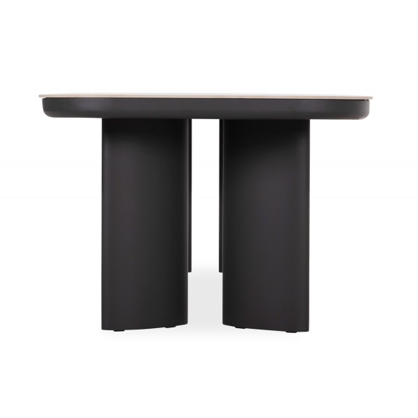 Γκρι Αλουμίνιο Τραπέζι με πλάκα Sintered Stone