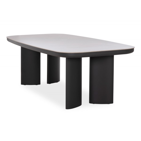 Γκρι Αλουμίνιο Τραπέζι με πλάκα Sintered Stone