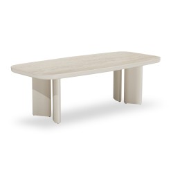 Κρεμ Αλουμίνιο Τραπέζι με πλάκα Sintered Stone Κρεμ Αλουμίνιο Τραπέζι με πλάκα Sintered Stone