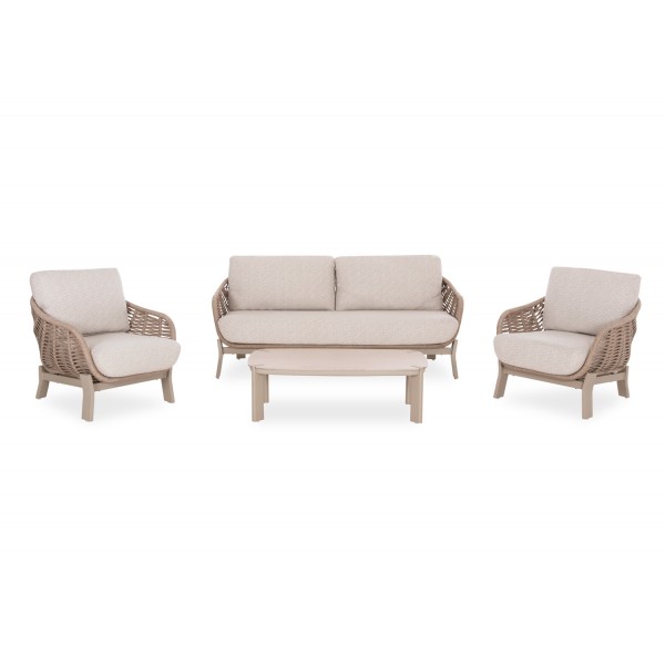 Κρεμ Σαλόνι Αλουμινίου με Σχοινί Σετ 4 τεμαχίων