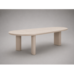 Κρεμ Τραπέζι Αλουμινίου με Sintered Stone Top