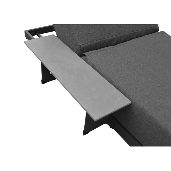 Γκρι Ξαπλώστρα αλουμινίου με ενσωματωμένο Τραπεζάκι