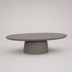 Οβάλ Γκρι Coffee Table Ινοτσιμέντου Οβάλ Γκρι Coffee Table Ινοτσιμέντου
