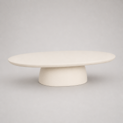 Οβάλ Κρεμ Coffee Table Ινοτσιμέντου