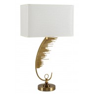 Μεταλλική Χρυσή Λάμπα με Ορθογώνιο Καπέλο