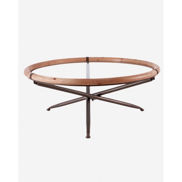 Coffee Table Μέταλλο, Ξύλο, Γυαλί