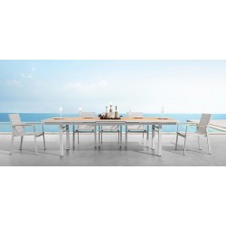Τραπεζαρία Αλουμινίου με Ξύλο Teak Set 11 Τεμαχίων Τραπεζαρία Αλουμινίου με Ξύλο Teak Set 11 Τεμαχίων