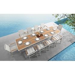 Τραπεζαρία Αλουμινίου με Ξύλο Teak Set 11 Τεμαχίων Τραπεζαρία Αλουμινίου με Ξύλο Teak Set 11 Τεμαχίων