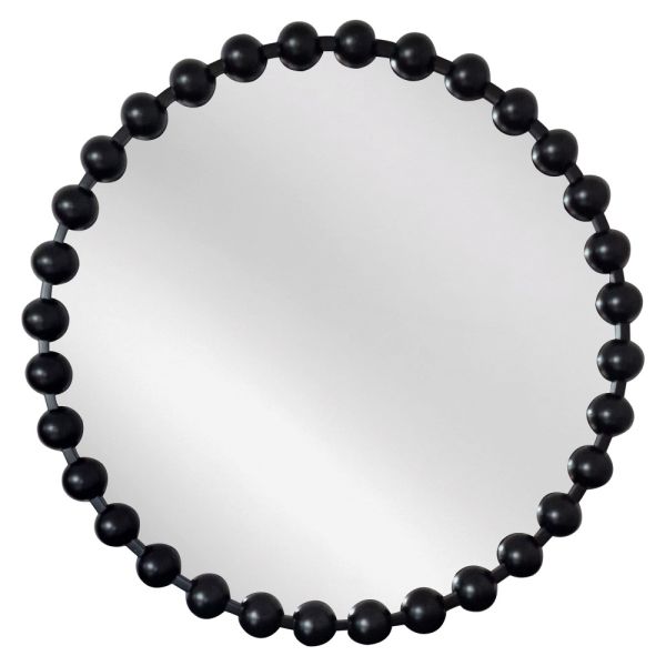 Μεταλλικός Μαύρος Στρογγυλός Καθρέφτης