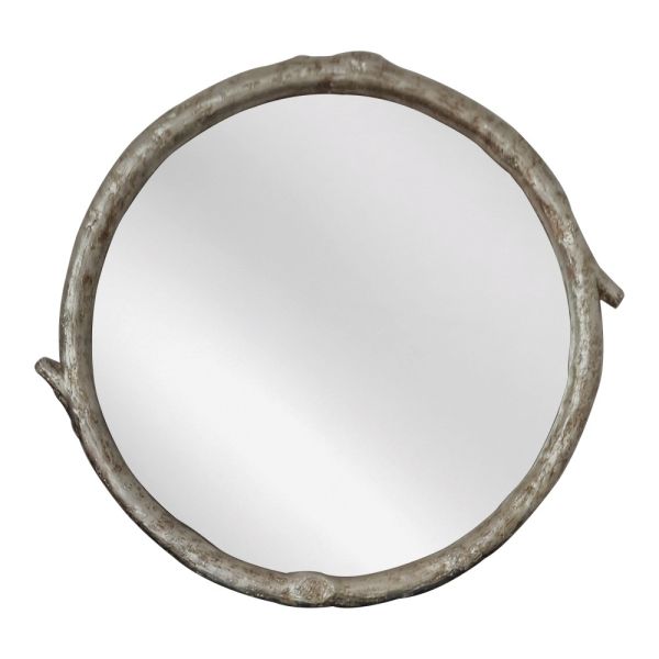 Ξύλινος Ασημί Καθρέφτης