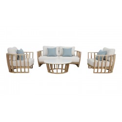 Καθιστικό από Ξύλο Ευκαλύπτου Σετ 4 τεμαχίων